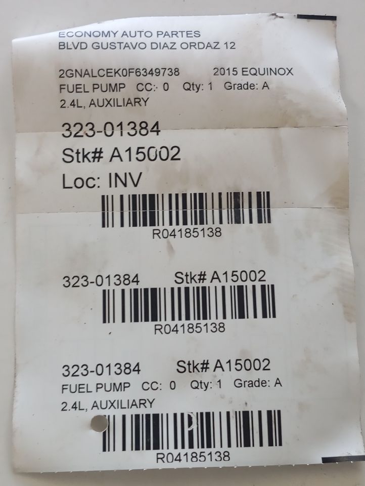 2015 General Motors EQUINOX Fuel Pump