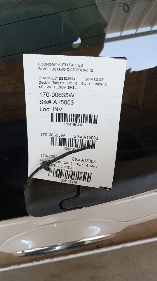 2014 Ford EDGE Decklid  Tailgate