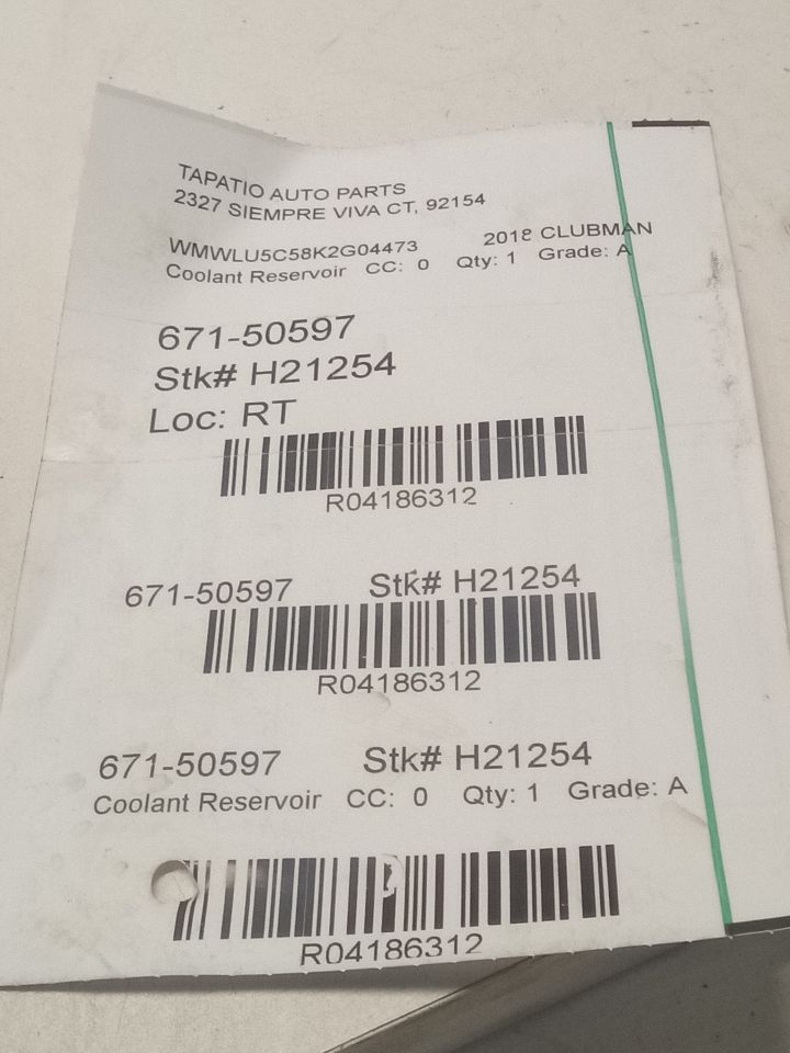 2018 MINI Cooper CLUBMAN Coolant Reservoir