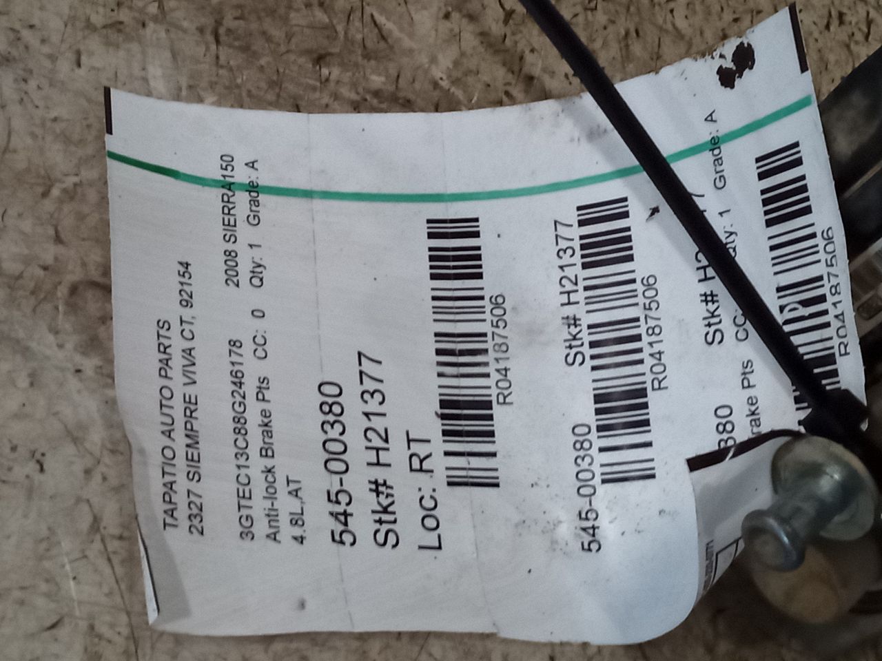 2008 SIERRA 1500 PICKUP General Motors Anti-lock Brake Pts