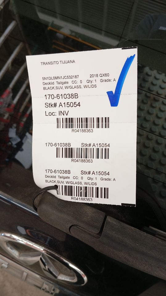 2018 Infiniti INFINITI QX60 Decklid  Tailgate