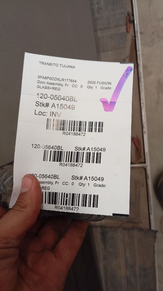 2020 Ford FUSION Door Assembly, Fr