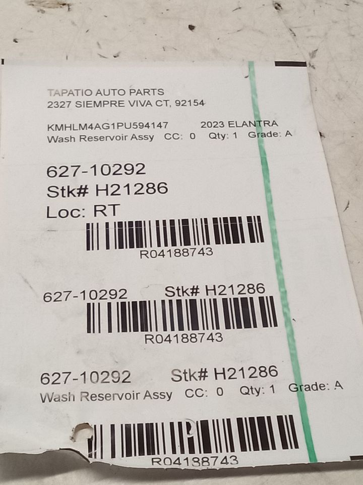 2023 Hyundai ELANTRA Wash Reservoir Assy