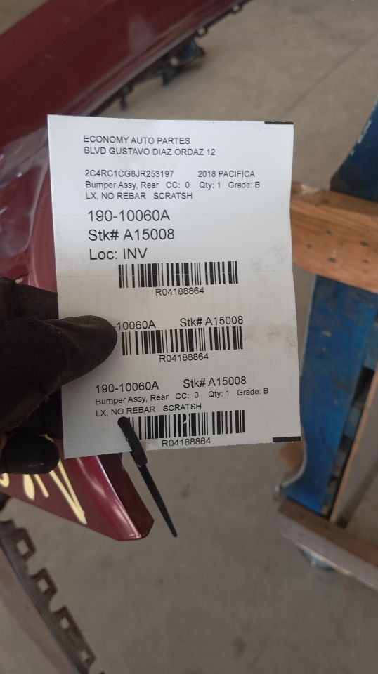 2018 Chrysler PACIFICA Bumper Assy, Rear