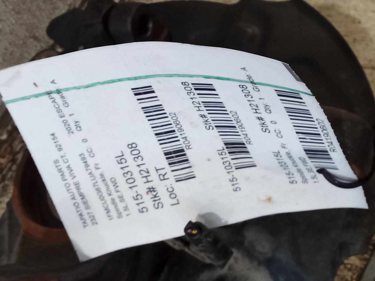 2020 Ford ESCAPE Spindle Knuckle, Fr
