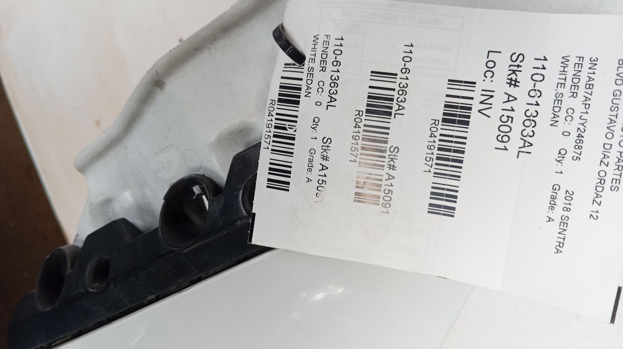 2018 SENTRA Nissan Fender
