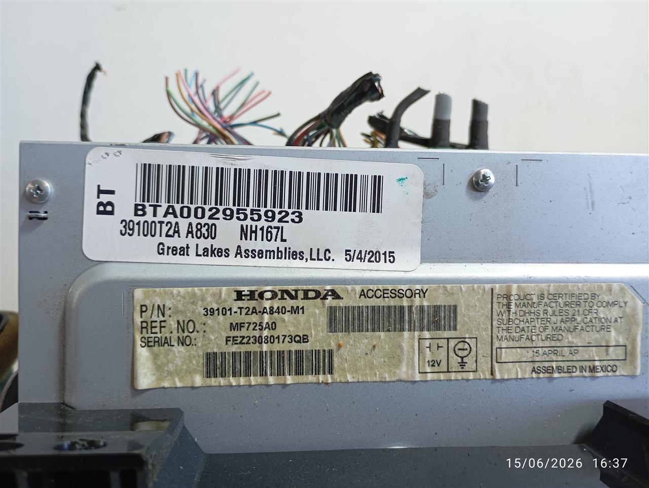 Used 2015 Honda ACCORD Radio Audio - Stock #A15071