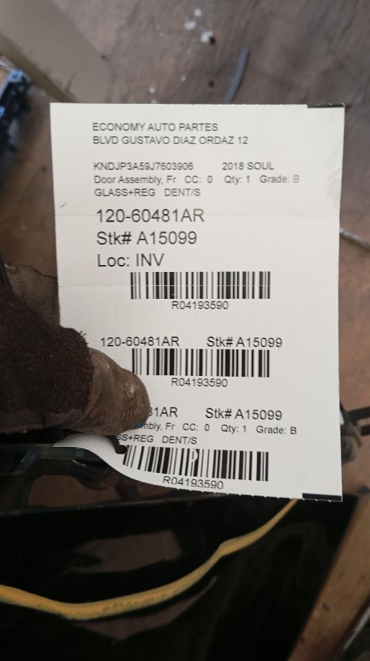 2018 SOUL Kia Door Assembly, Fr