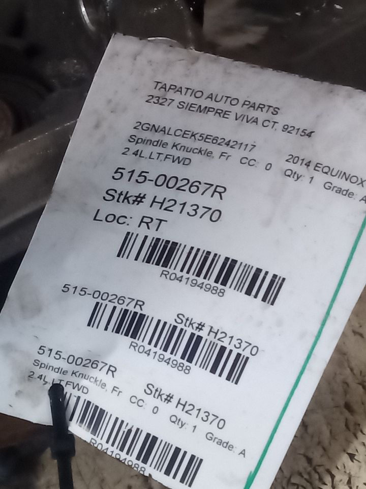 2014 General Motors EQUINOX Spindle Knuckle, Fr
