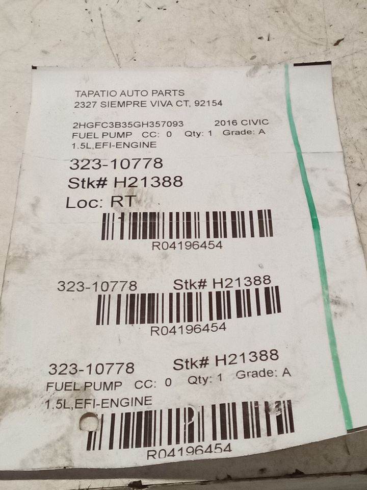 2016 Honda CIVIC Fuel Pump