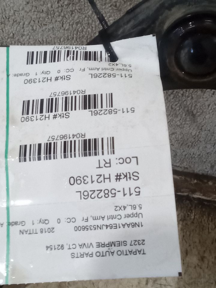 2018 Nissan TITAN Upper Cntrl Arm, Fr