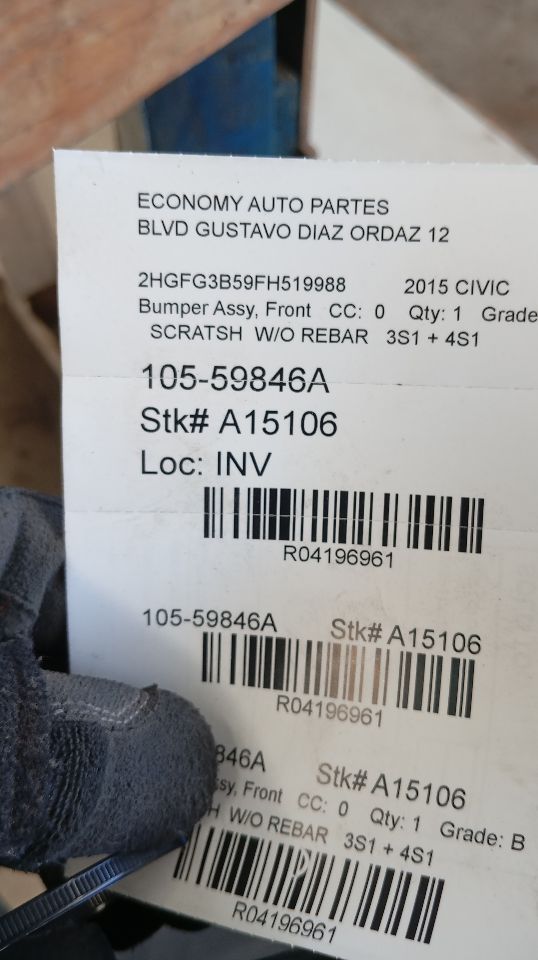 2015 Honda CIVIC Bumper Assy, Front