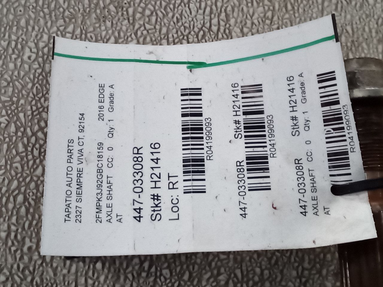 2016 Ford EDGE Axle Shaft