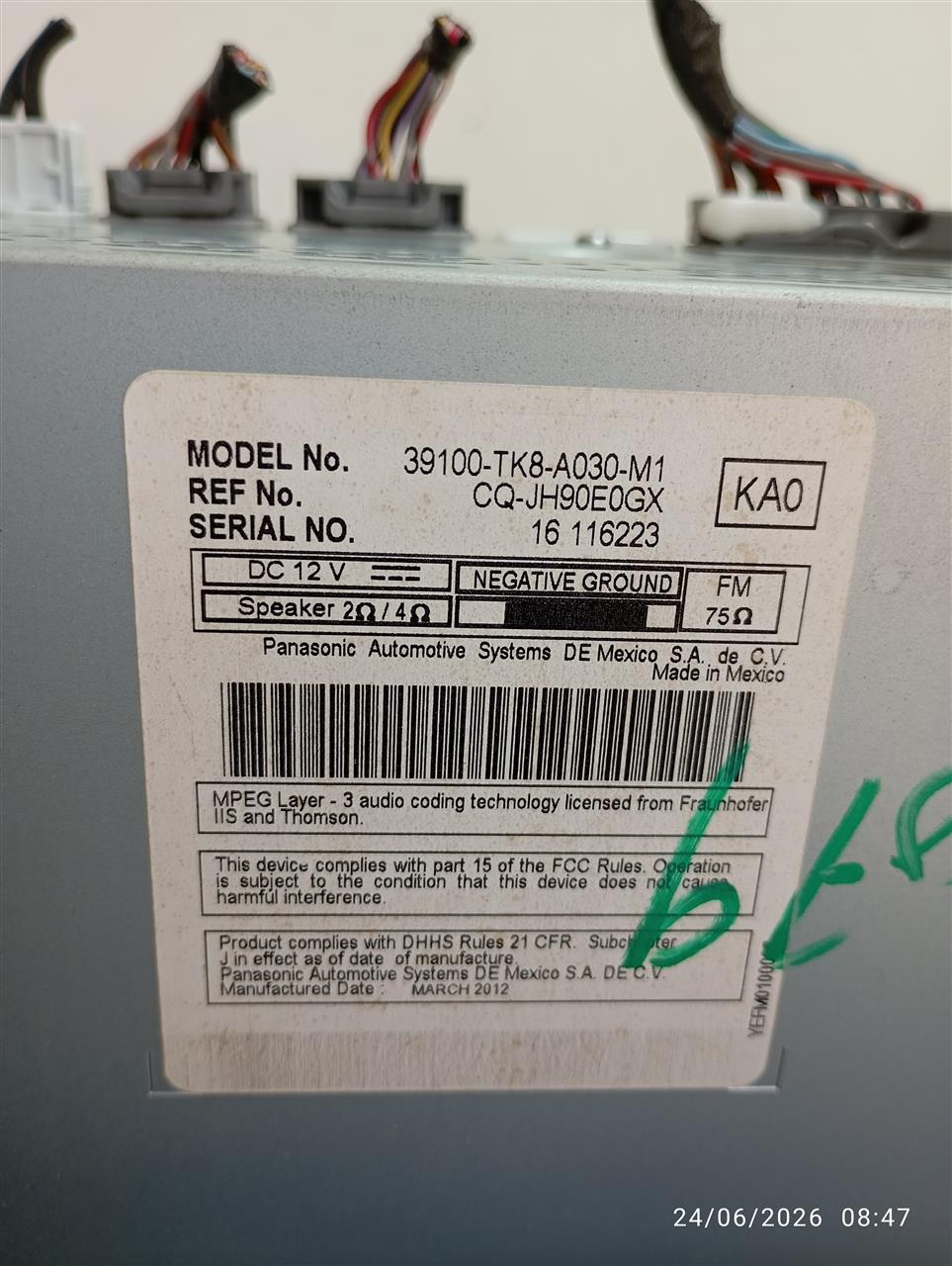 Used 2012 Honda ODYSSEY Radio Audio - Stock #A15079