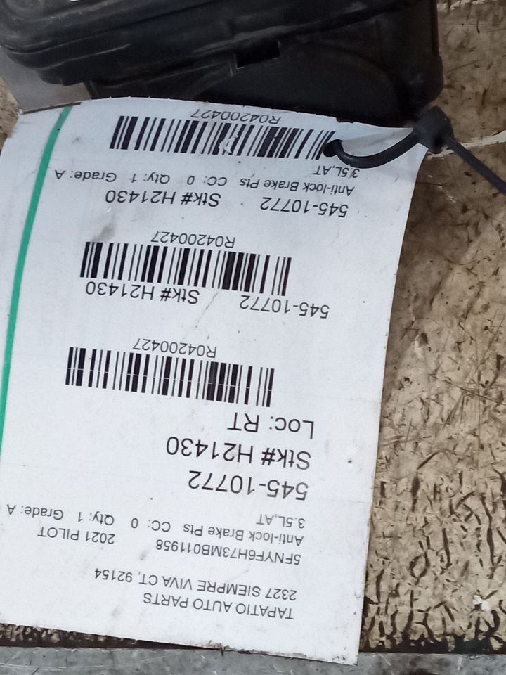 2021 Honda PILOT Anti-lock Brake Pts