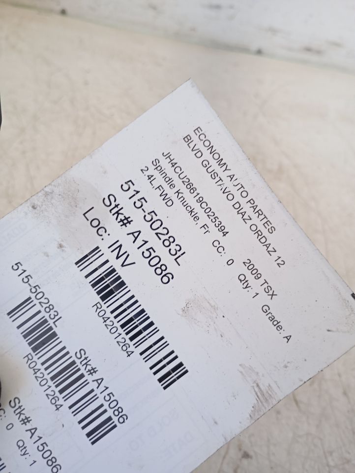 2009 Acura TSX Spindle Knuckle, Fr