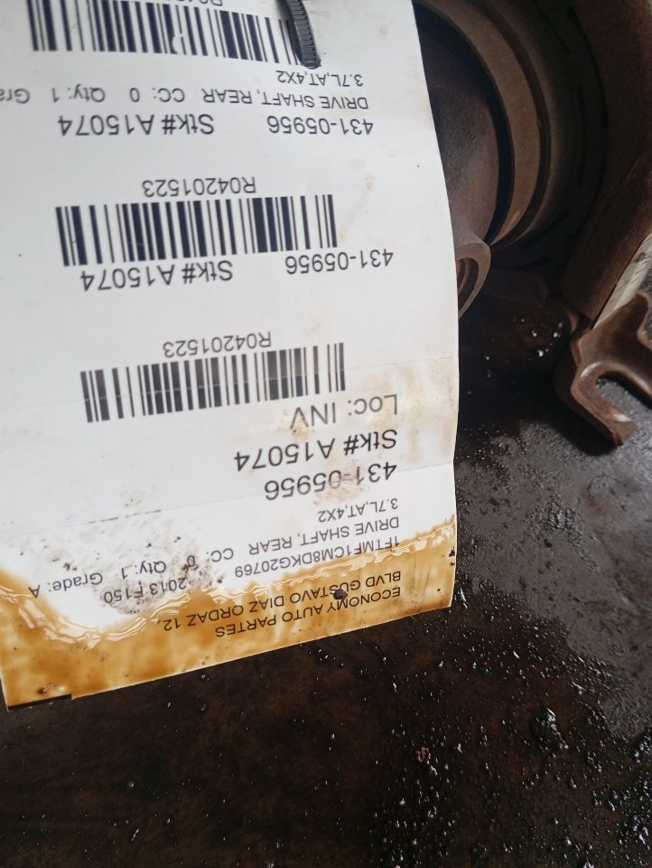 2013 Ford FORD F150 PICKUP Drive Shaft, Rear