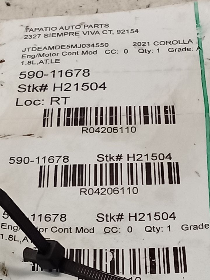 2021 Toyota COROLLA Eng/Motor Cont Mod