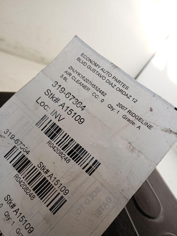 2007 Honda RIDGELINE Air Cleaner