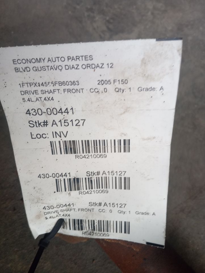 2005 Ford FORD F150 PICKUP Drive Shaft, Front