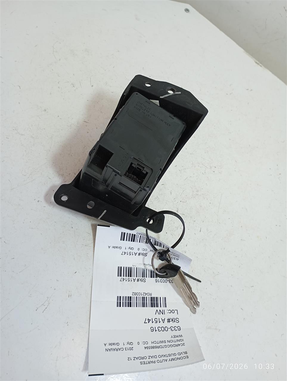 2013 Chrysler CARAVAN Ignition Switch