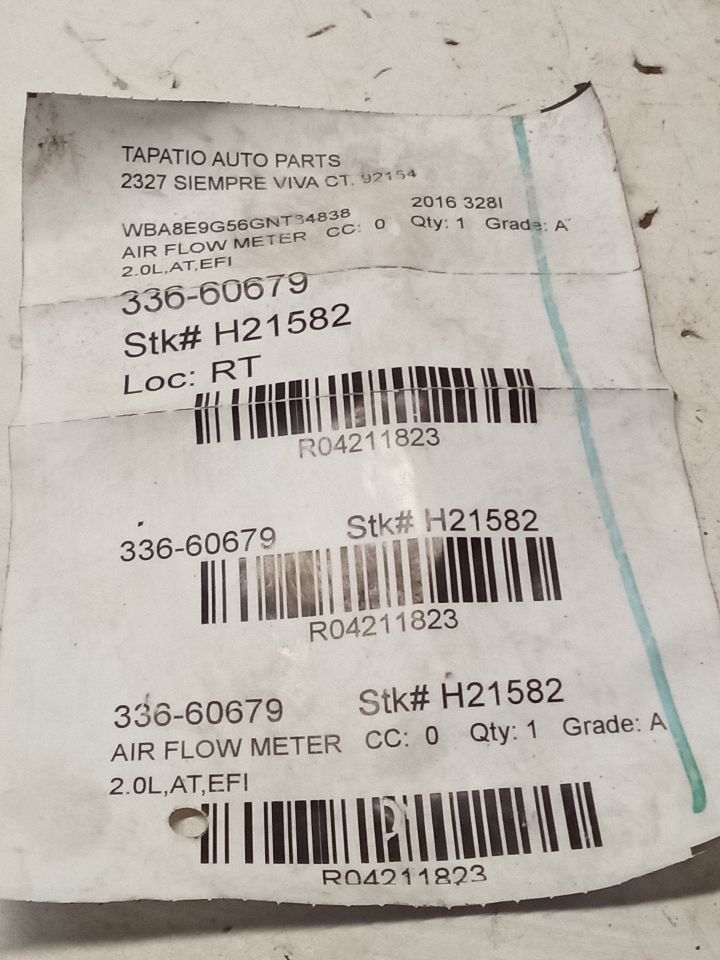 2016 BMW BMW 328i Air Flow Meter