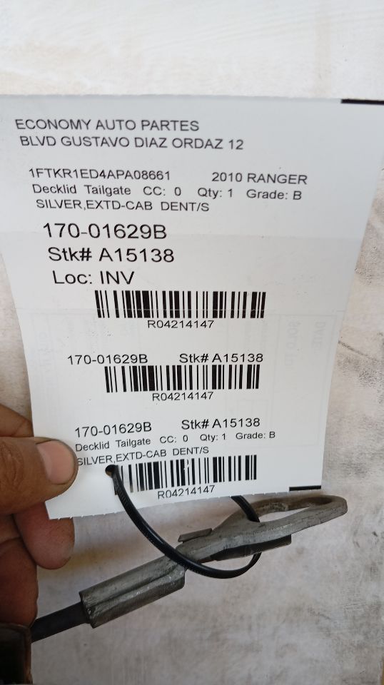 2010 Ford RANGER Decklid  Tailgate