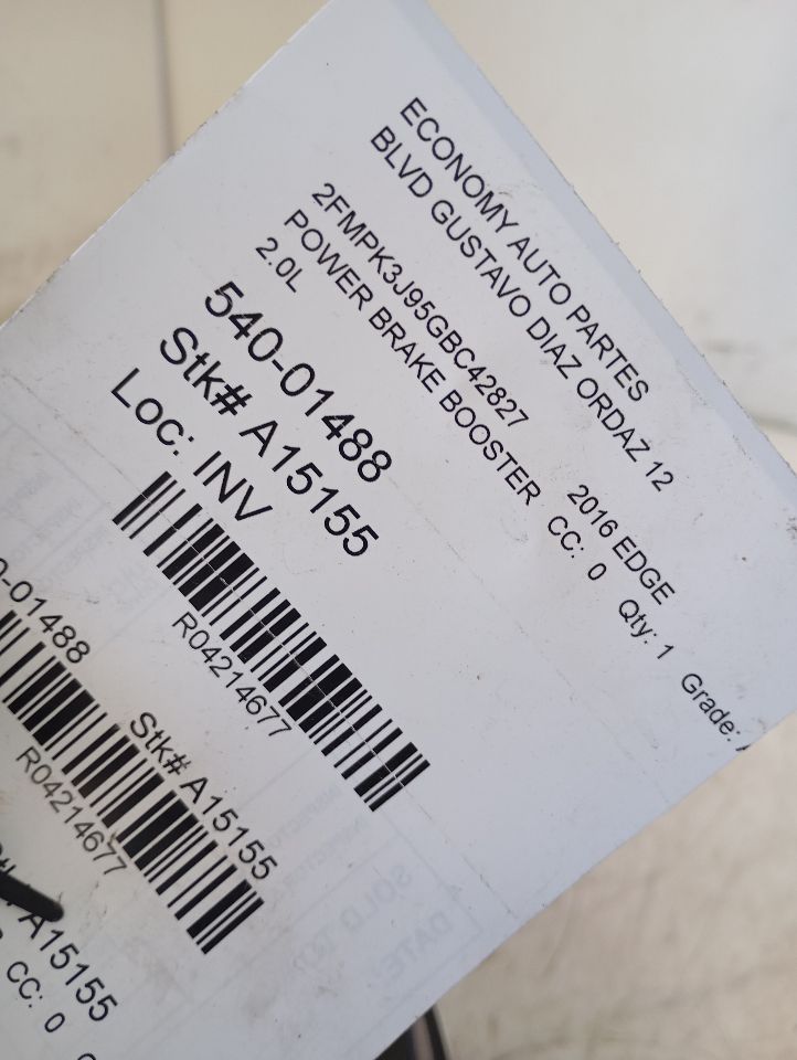 2016 Ford EDGE Power Brake Booster