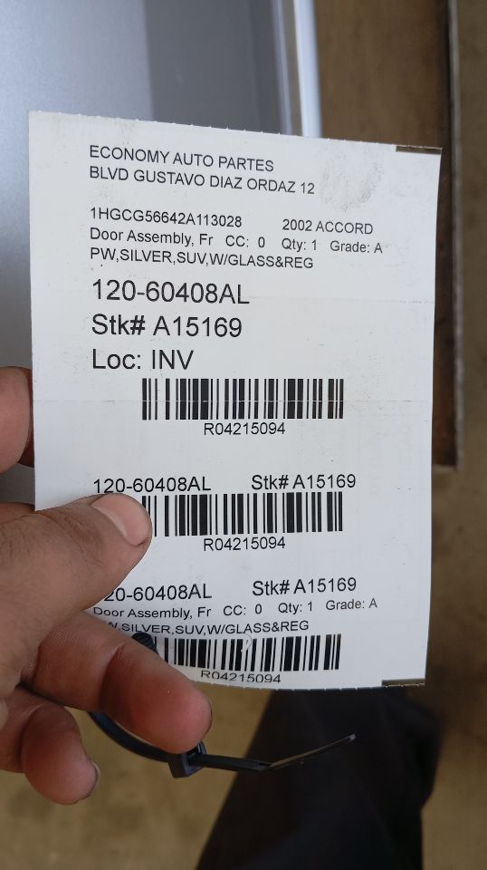2002 Honda ACCORD Door Assembly, Fr