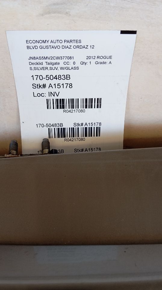 2012 Nissan ROGUE Decklid  Tailgate