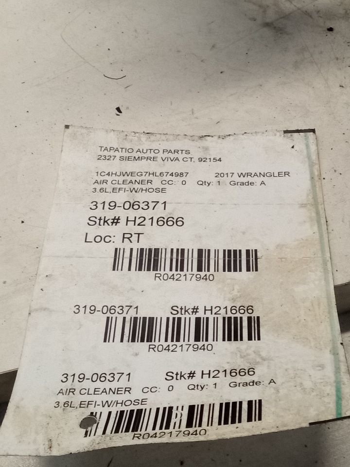 2017 Chrysler WRANGLER Air Cleaner