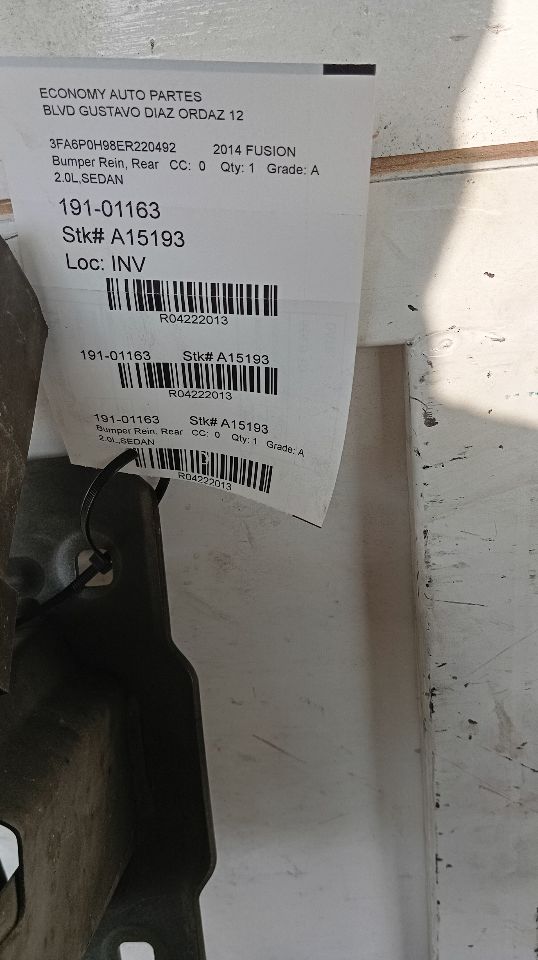 2014 Ford FUSION Bumper Rein, Rear