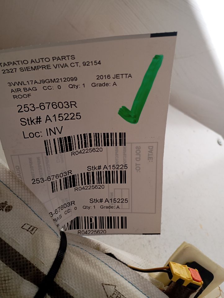 2016 Volkswagen JETTA Air Bag