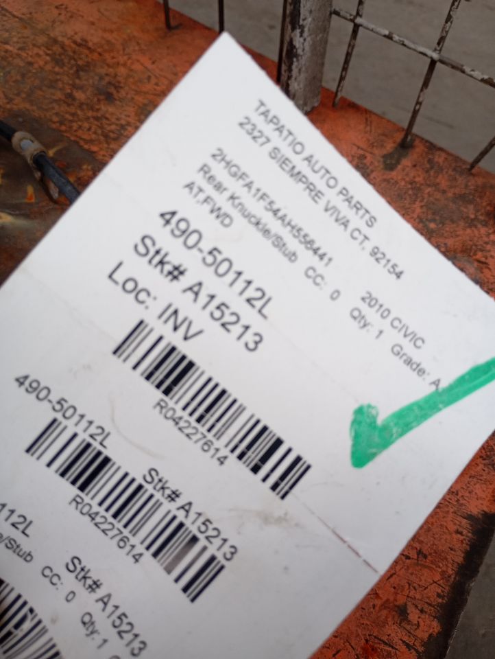2010 Honda CIVIC Rear Knuckle/Stub