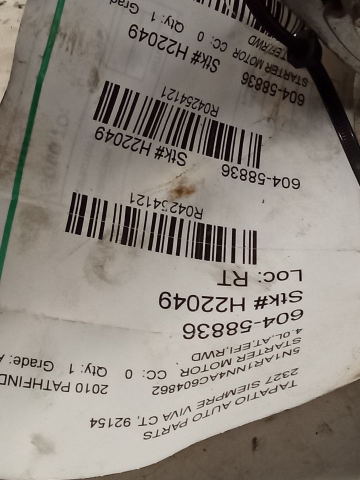 Starter Motor for 2005-2007 Nissan Pathfinder and other applications