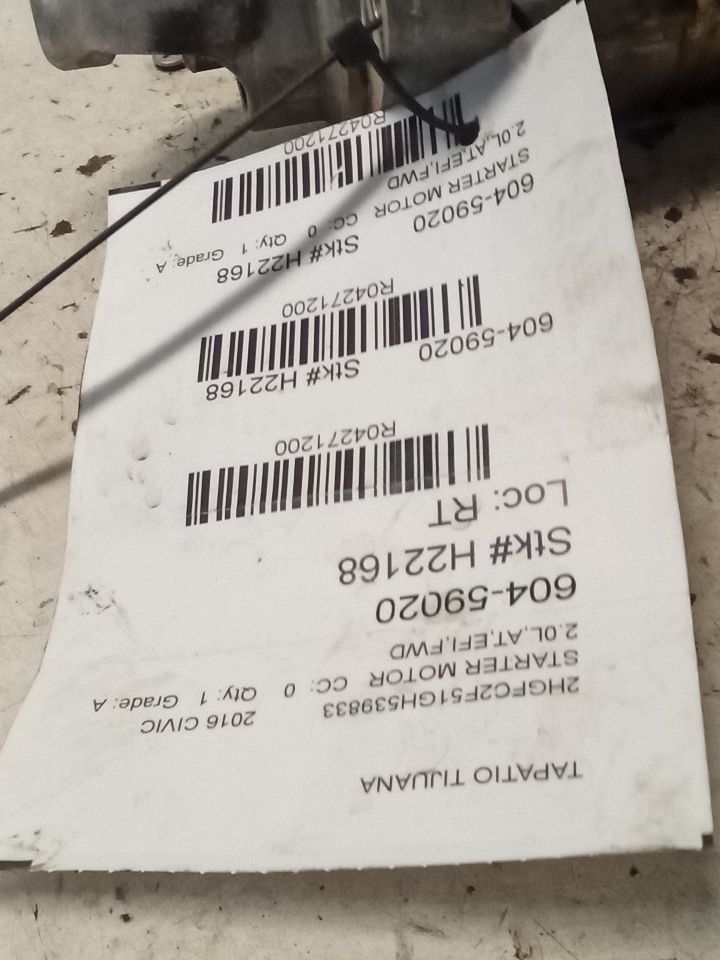2016 Honda CIVIC Starter Motor