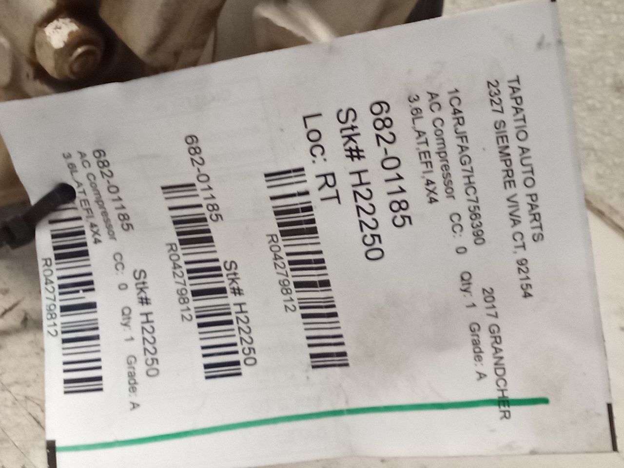 AC Compressor for 2016-2020 Jeep Grand Cherokee 3.6L and other applications