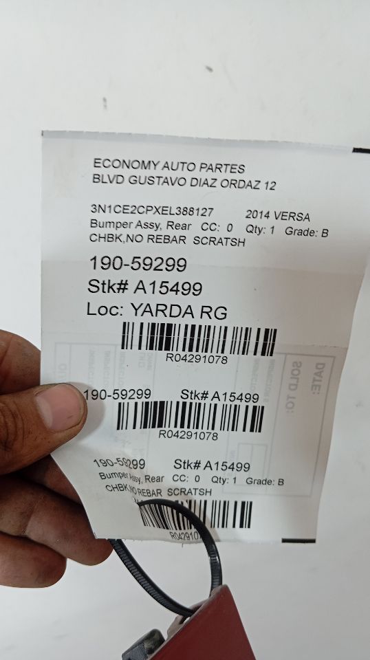 Bumper Assy, Rear for 2014 Nissan Versa Htbk (Note) and other applications