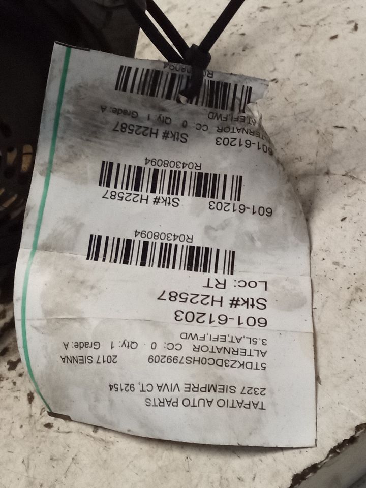 Alternator for 2017-2019 Toyota Highlander 3.5L VIN Z (5th digit) and other applications