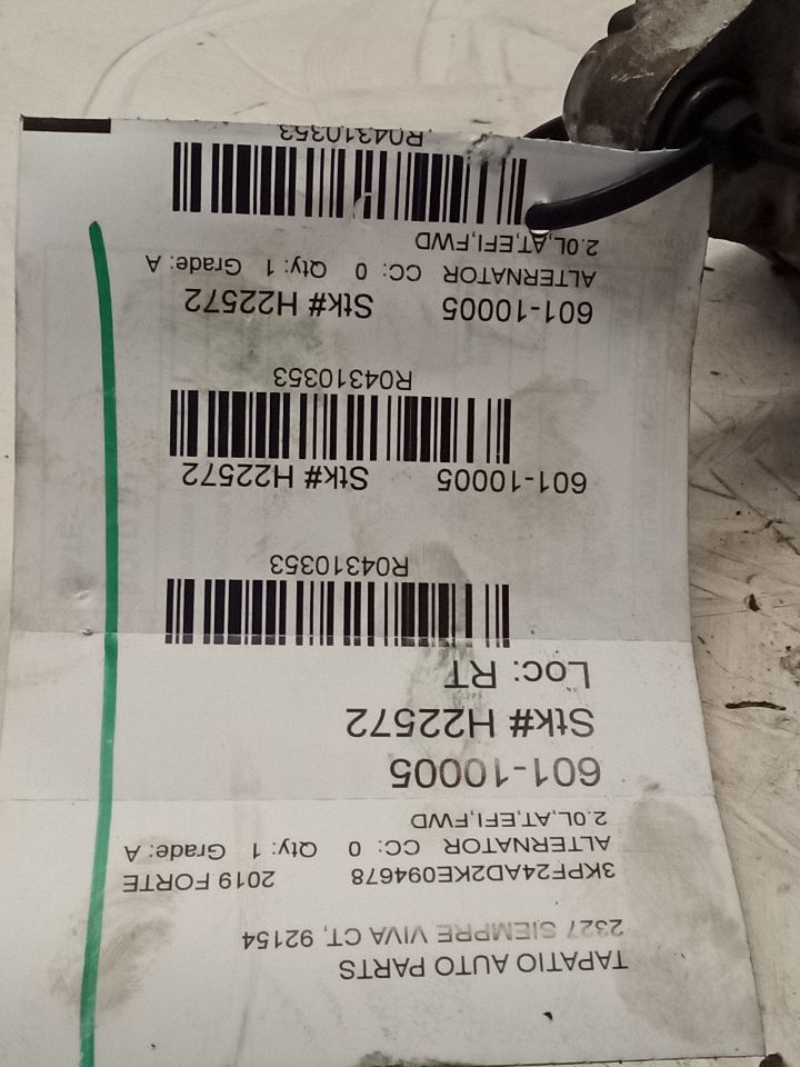 Alternator for 2017-2018 Kia Forte 2.0L Mexico built (VIN 3, 1st digit) VIN 7 (8th digit, MPI) ID 373002E721 and other applications