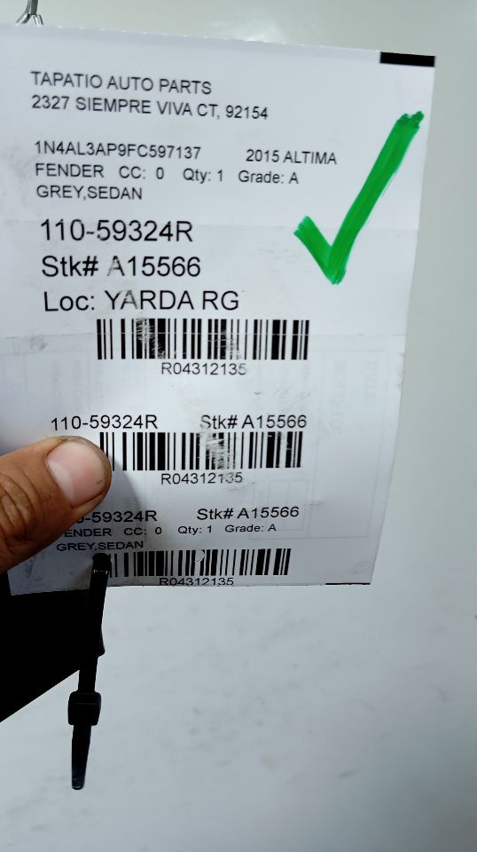 Fender for 2013 Nissan Altima Sdn R. and other applications