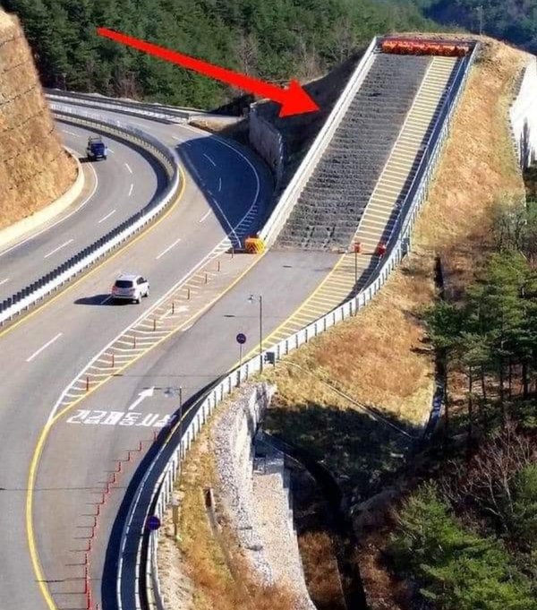 بالاترین این رمپ ها برای کامیون های «ترمز بریده» تعبیه شده!/عکس