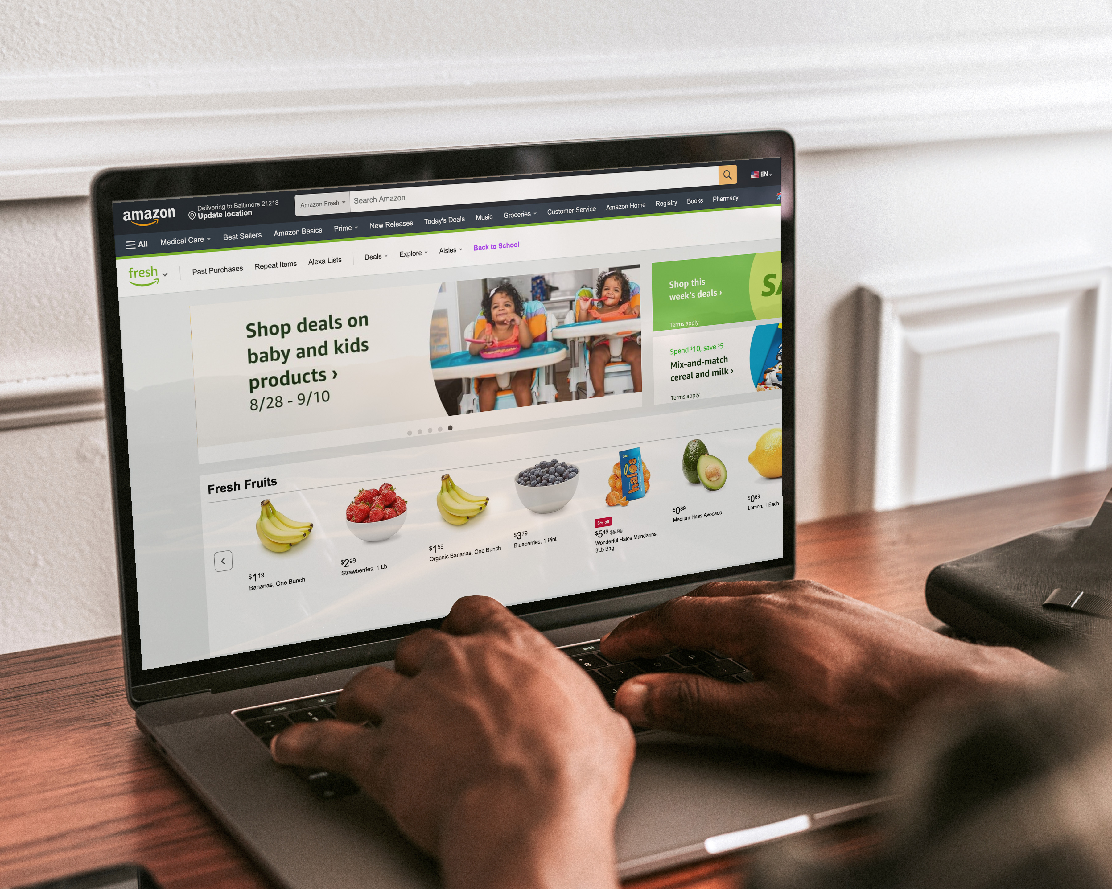 Amazon fresh on laptop