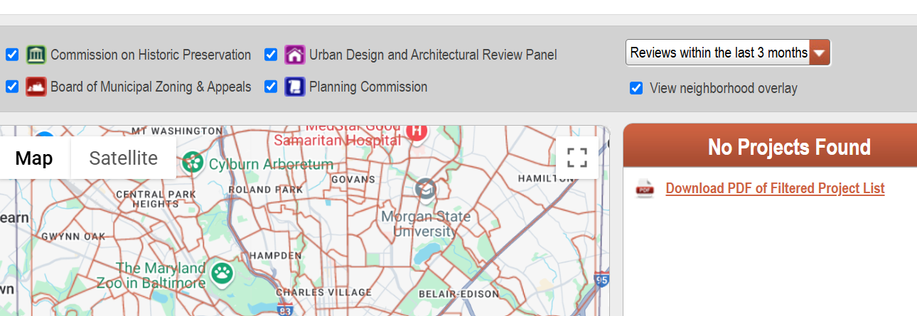 Screenshot of map