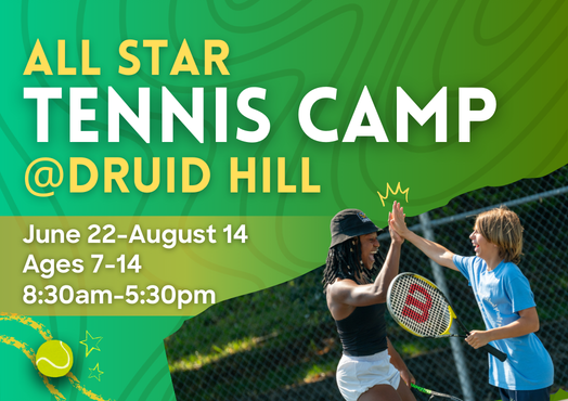 Updated BCRP Tennis Summer Camp Info graphic