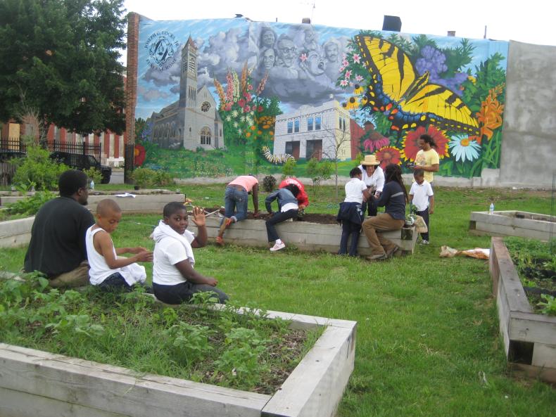 People in a community garden