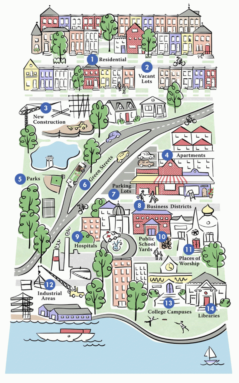 An illustration of a city