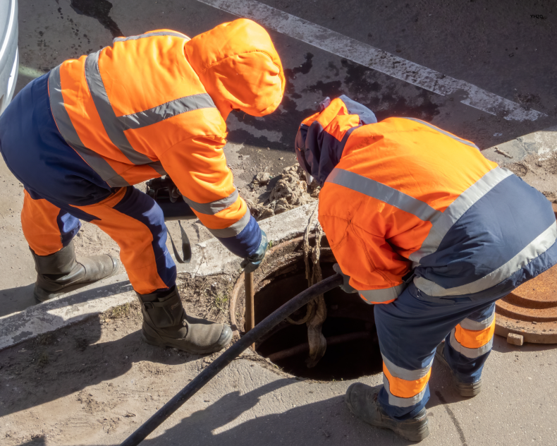 working on a manhole