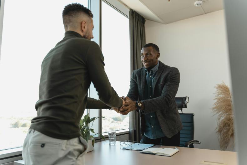 Handshake between two people