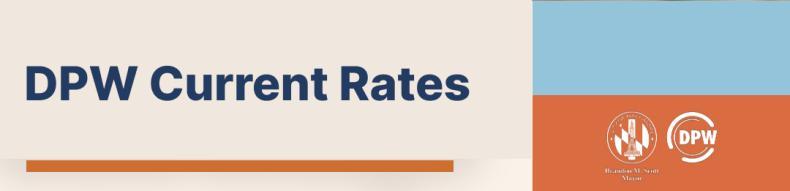 Current water rate banner